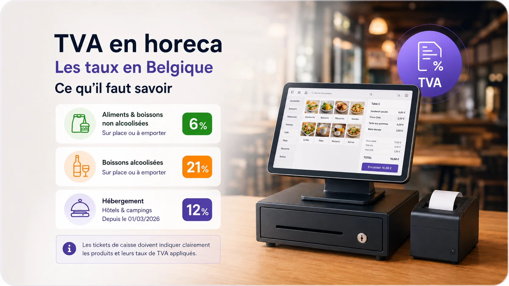 TVA en horeca Belgique — Les taux en Belgique : 6%, 12%, 21%